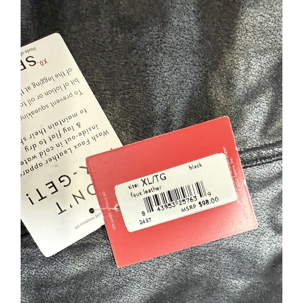 Spanx Faux Leather Leggings Women Size XL Black High Waisted Tummy Control NWT - Picture 4 of 11